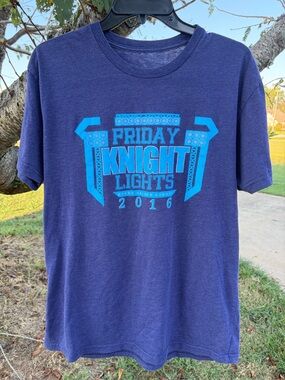 Friday Knight Lights Graphic Mens T-Shirt - Blue